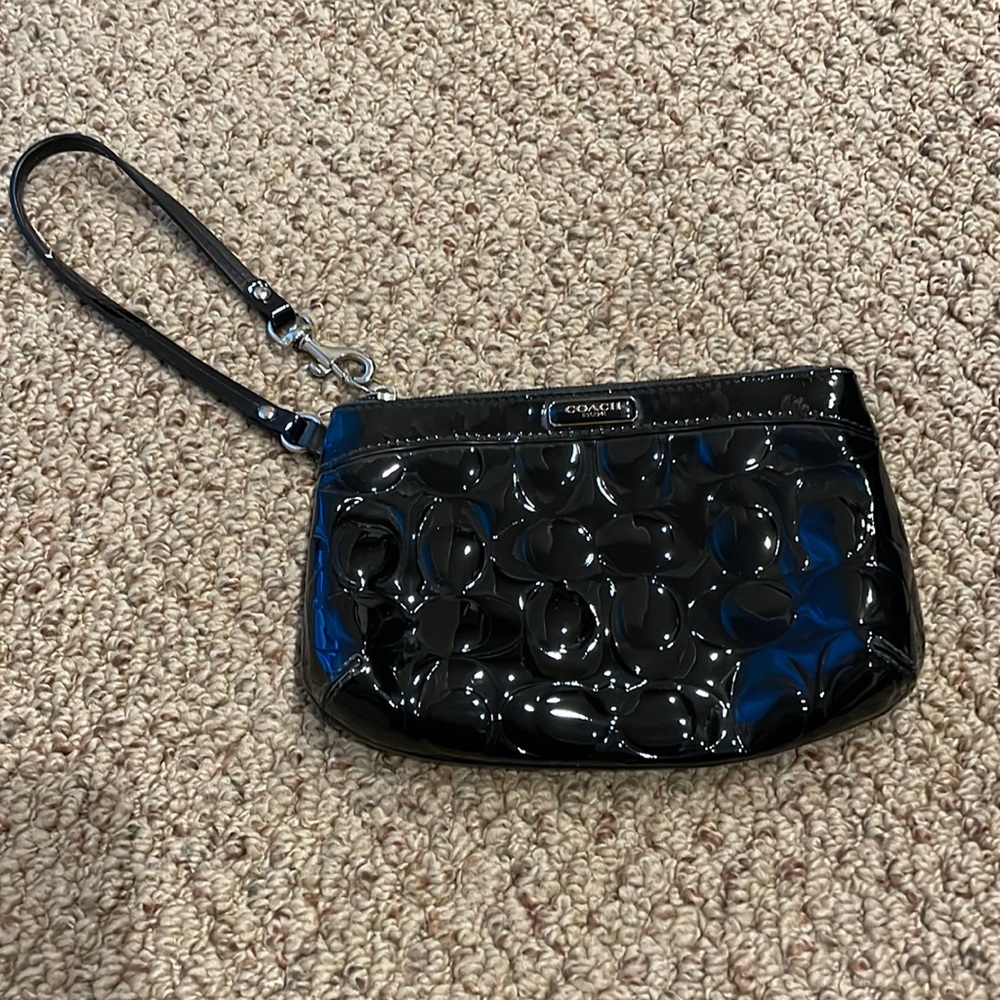 Black small coach clutch